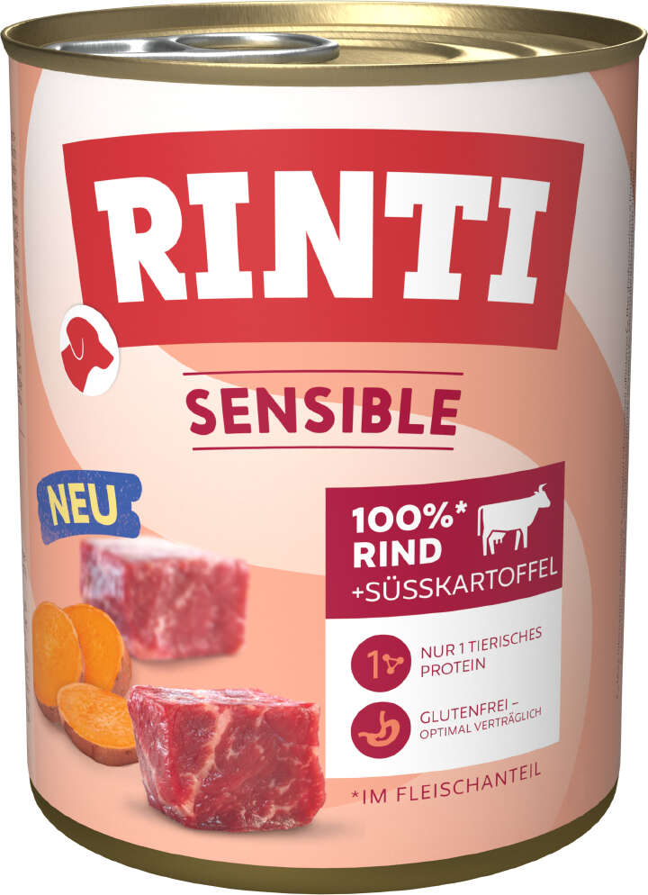 RINTI Hunde-Nassfutter Sensible Rind & Süßkartoffel